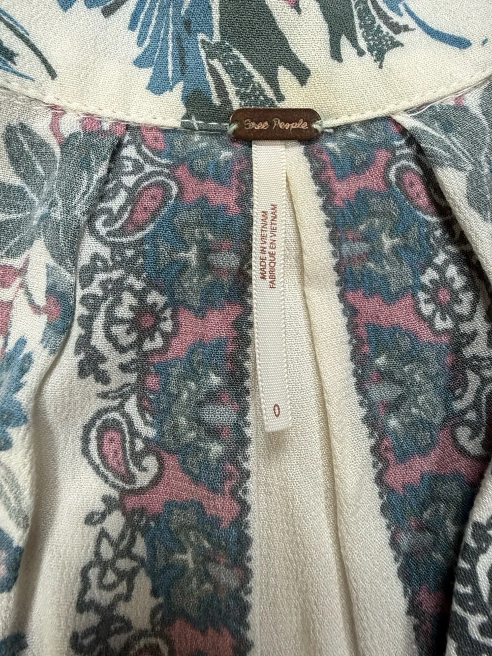 Free People White Floral Mini Dress with Pink and Blue Accents - Picture 4 of 10